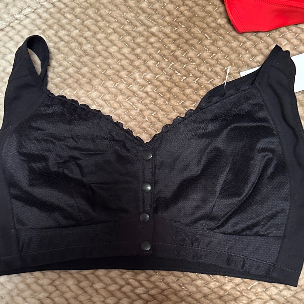 Chic Black Button-Front Bralette